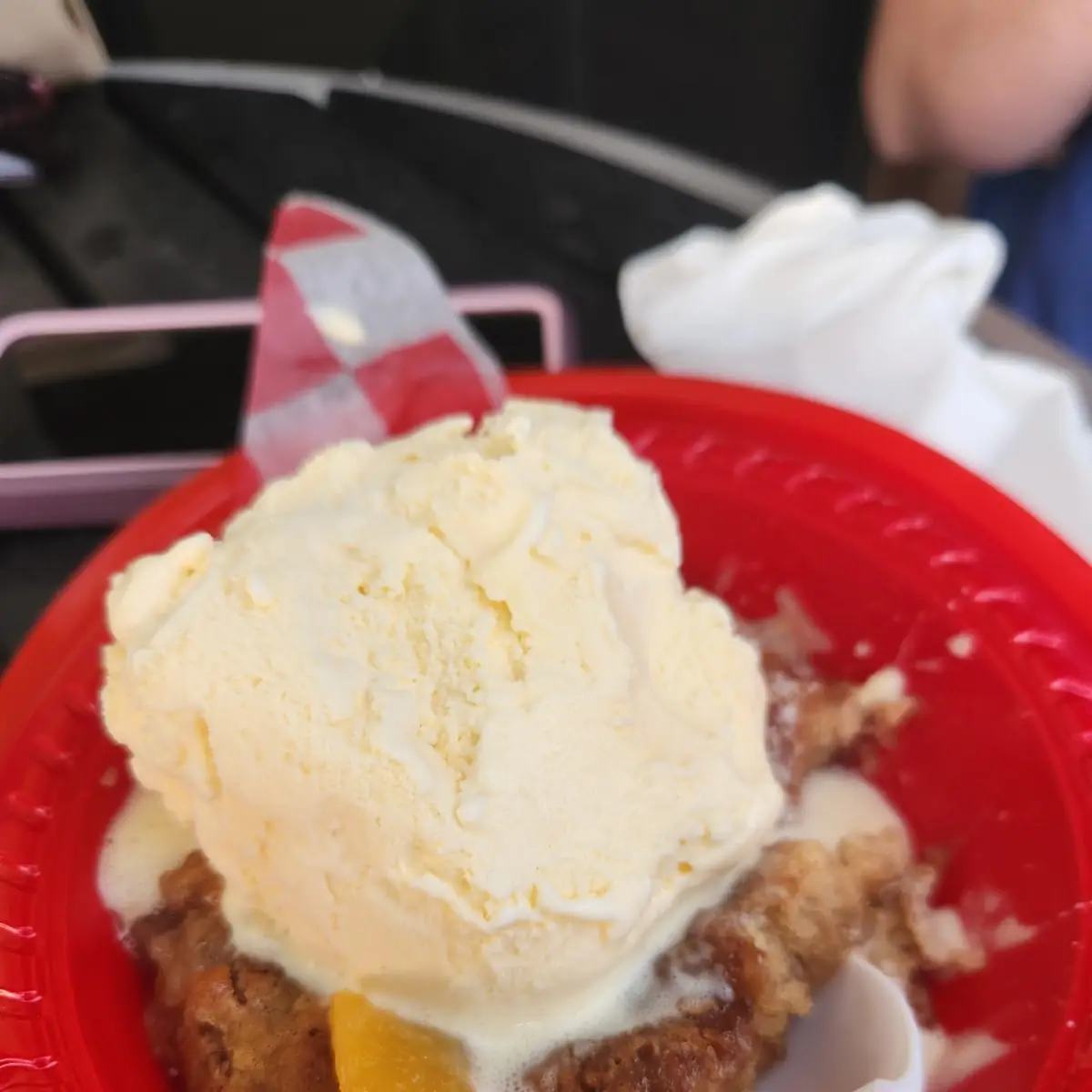 Peach Cobbler and Ice Cream