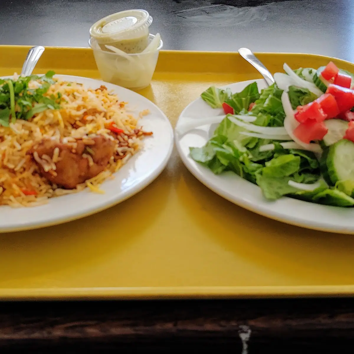 Chicken Biryani and Salad