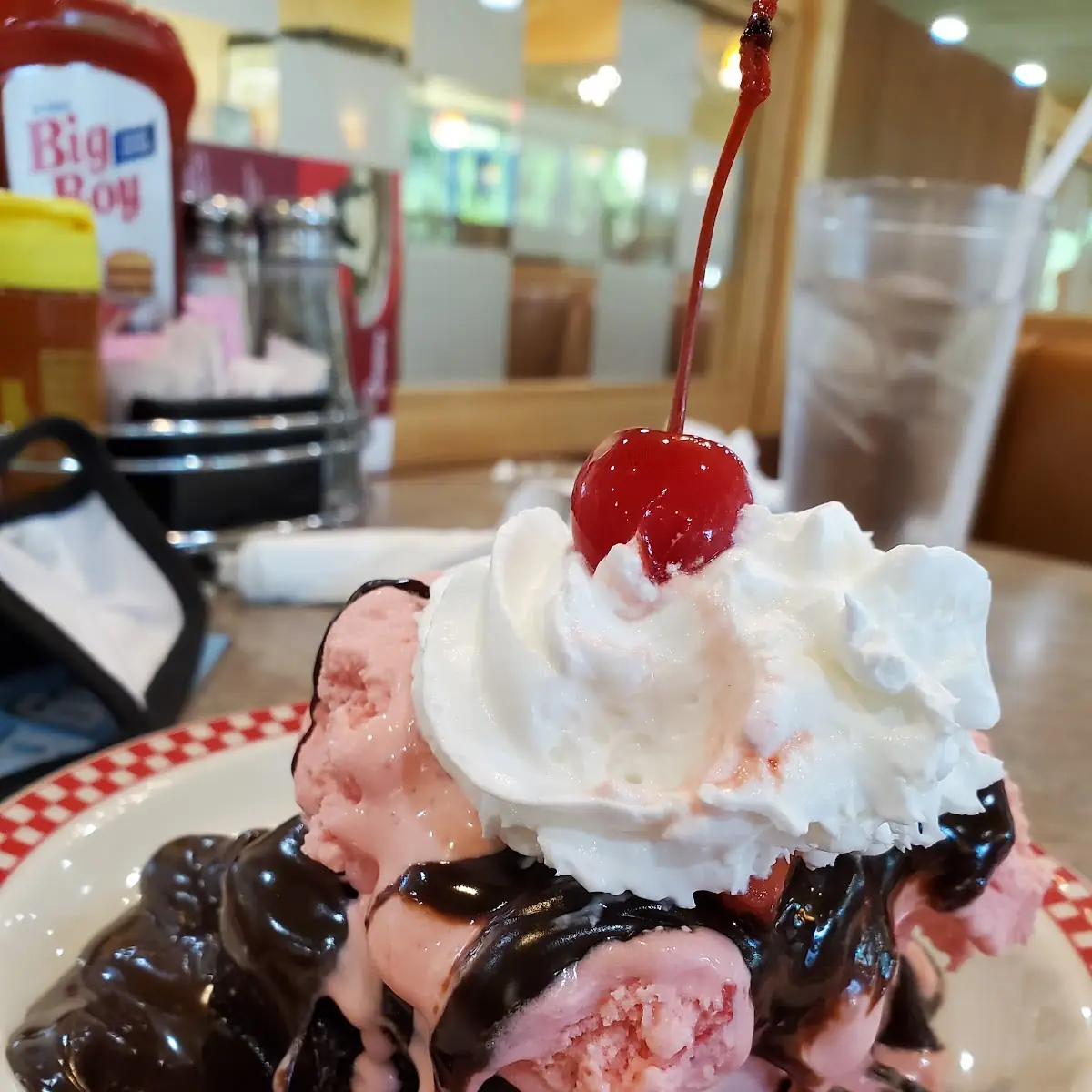 Strawberry Hot Fudge Sundae