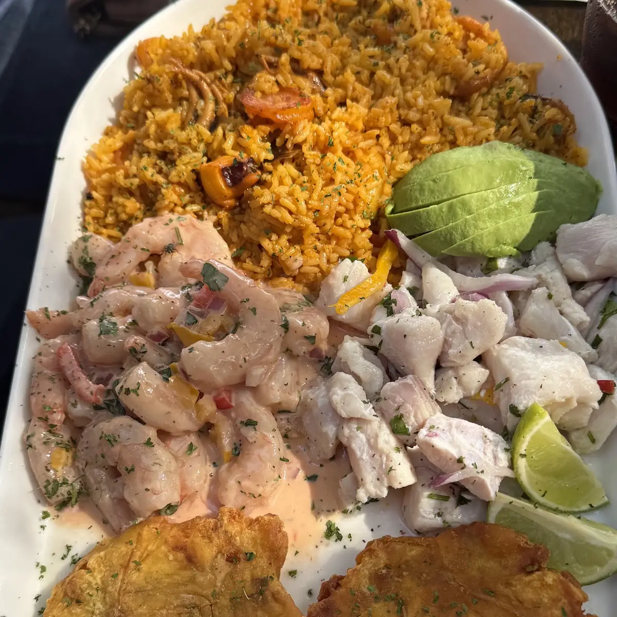 Seafood Paella with Shrimp and Ceviche