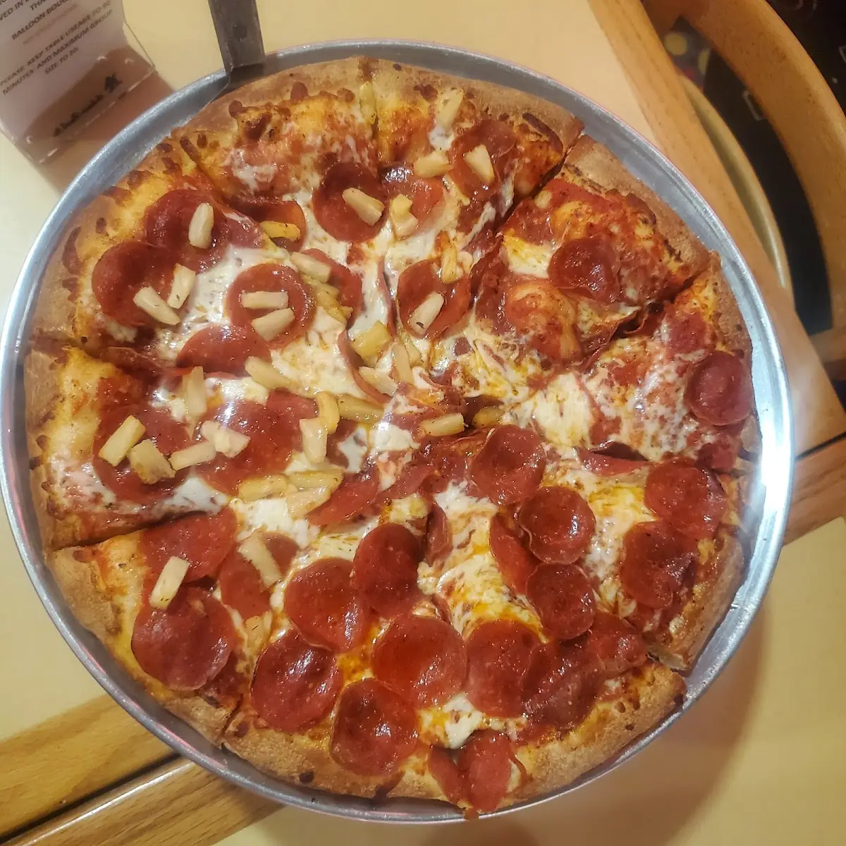Pepperoni Pizza with Pineapple Pizza