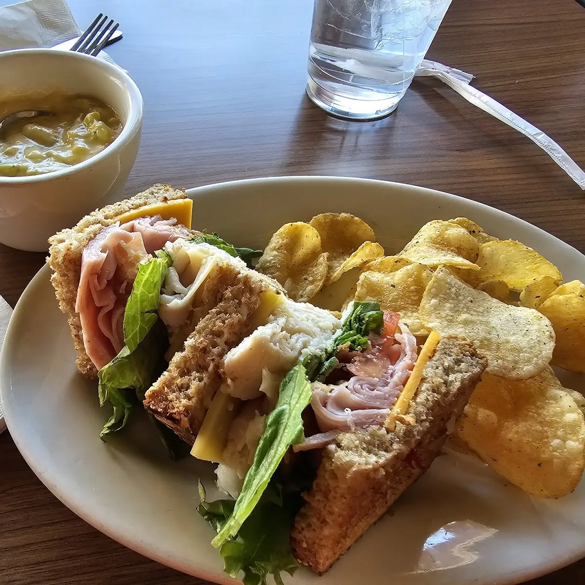 Club Sandwich and Broccoli Cheddar Soup