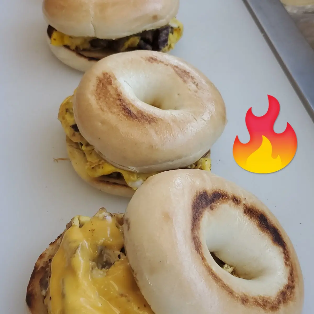 Steak Egg and Cheese Bagels