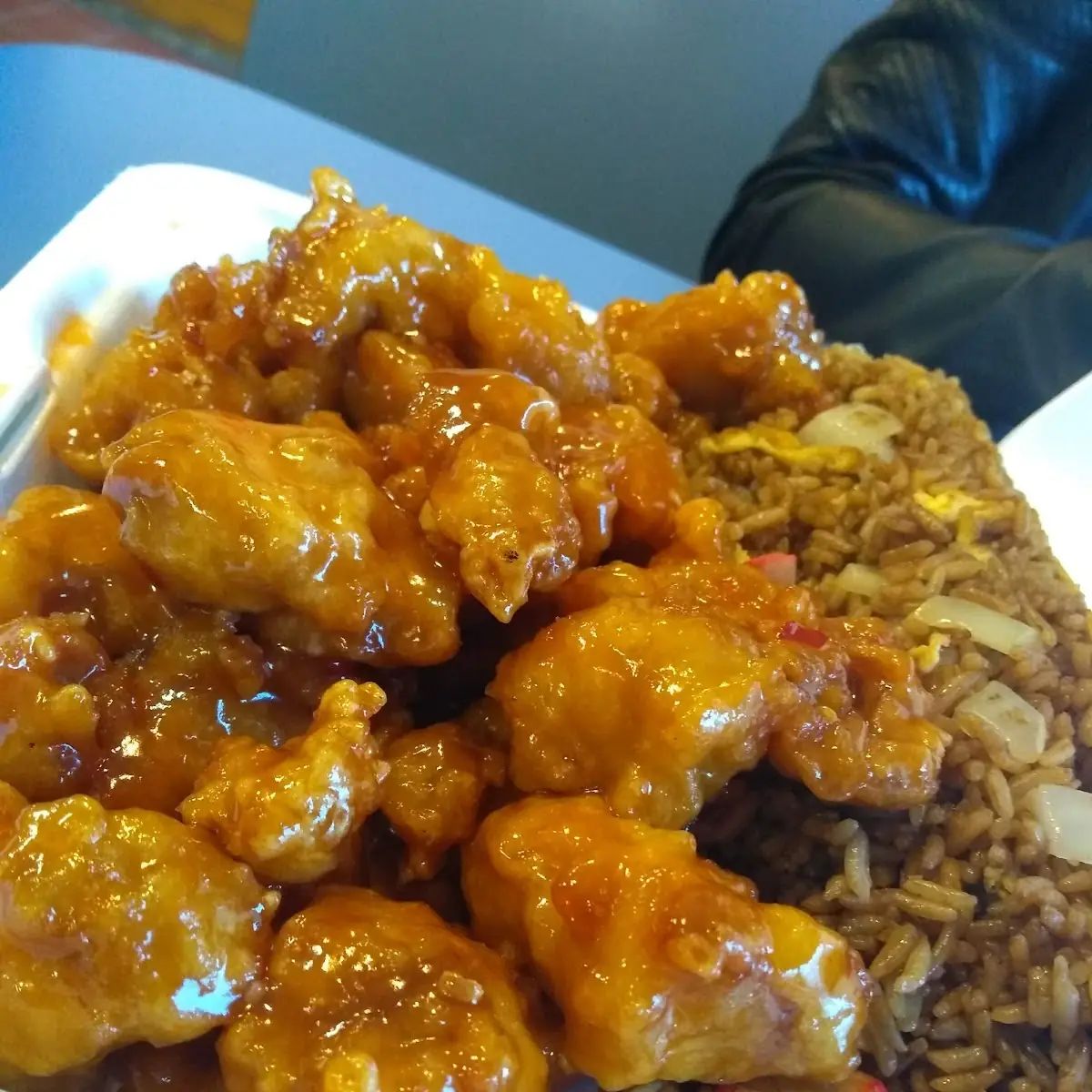 General TSO Chicken with Pork Fried Rice