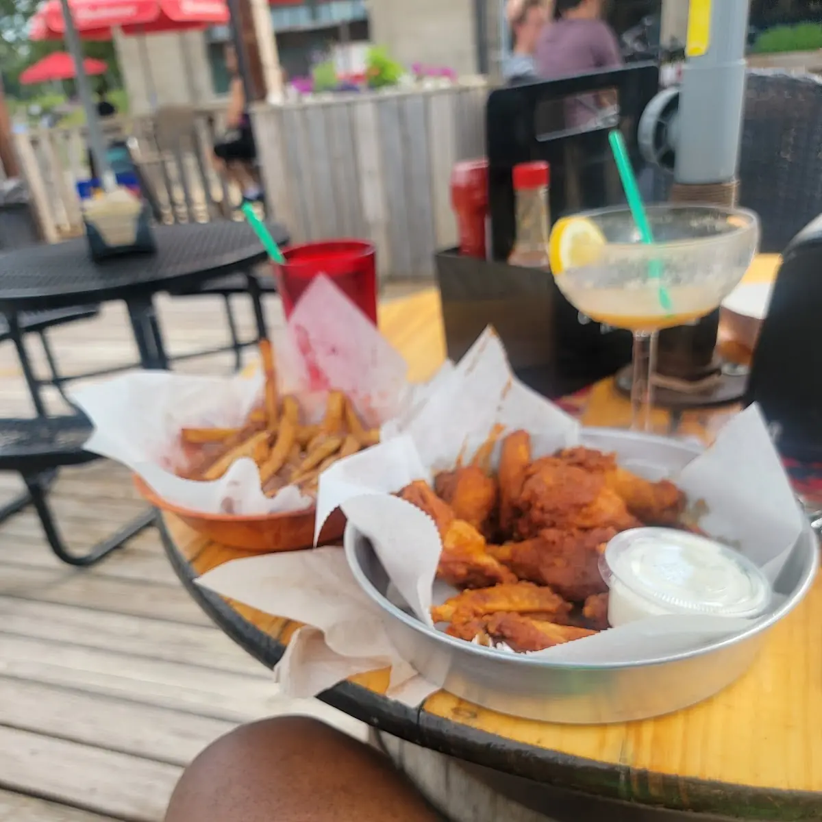 BBQ Chicken Wings with Fries