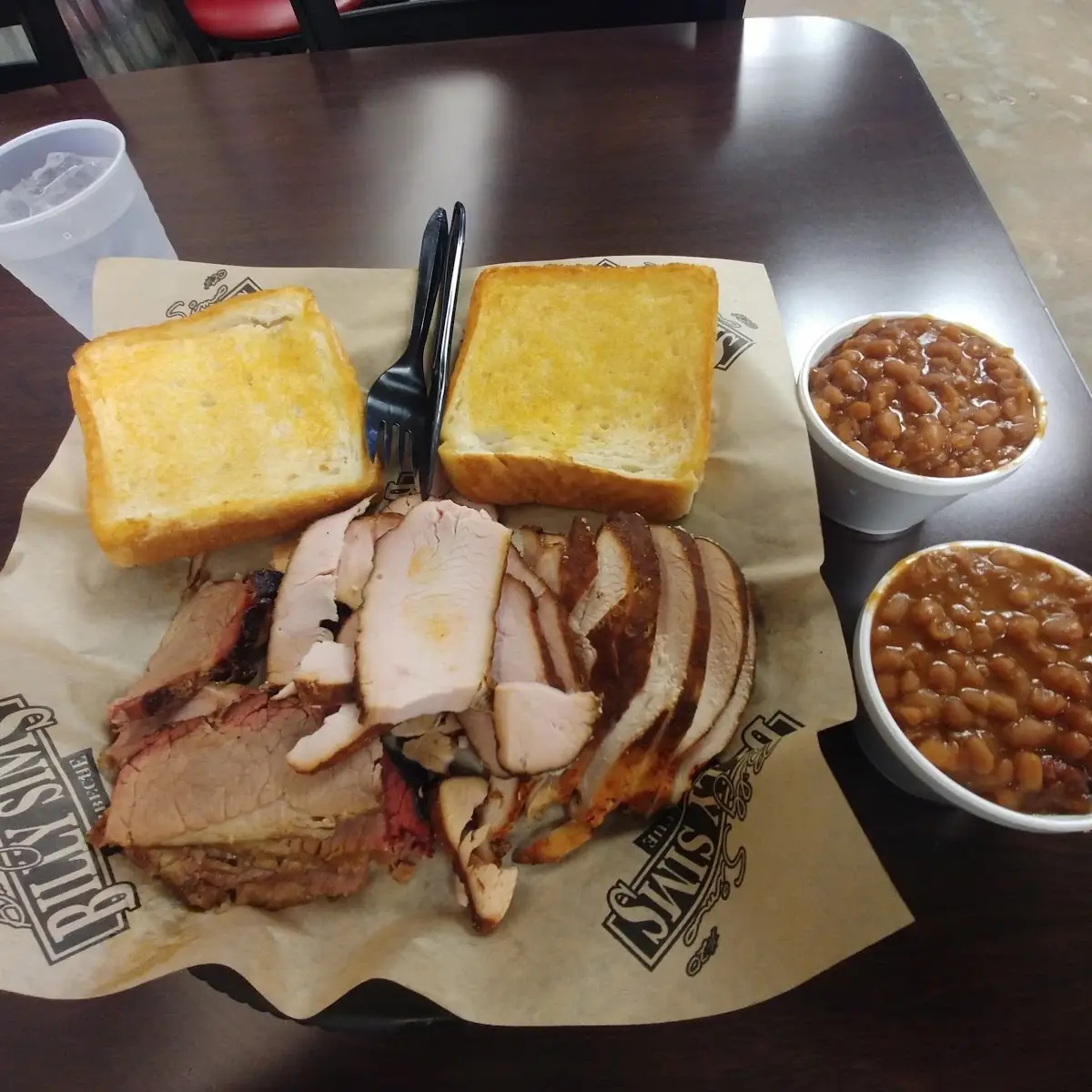 Three Meat Combo with Double Baked Beans