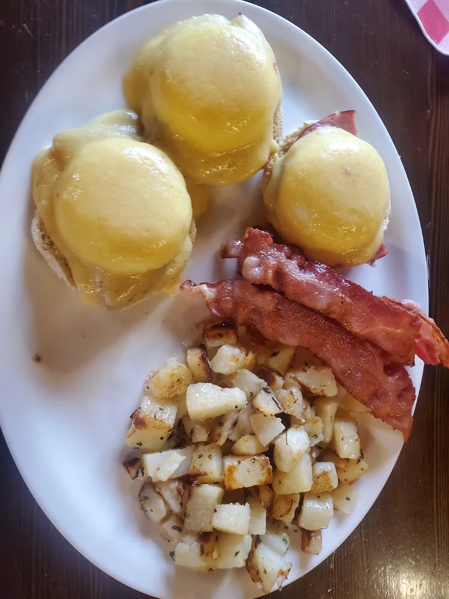 Eggs Benedict Extra Benny and a Side of Bacon