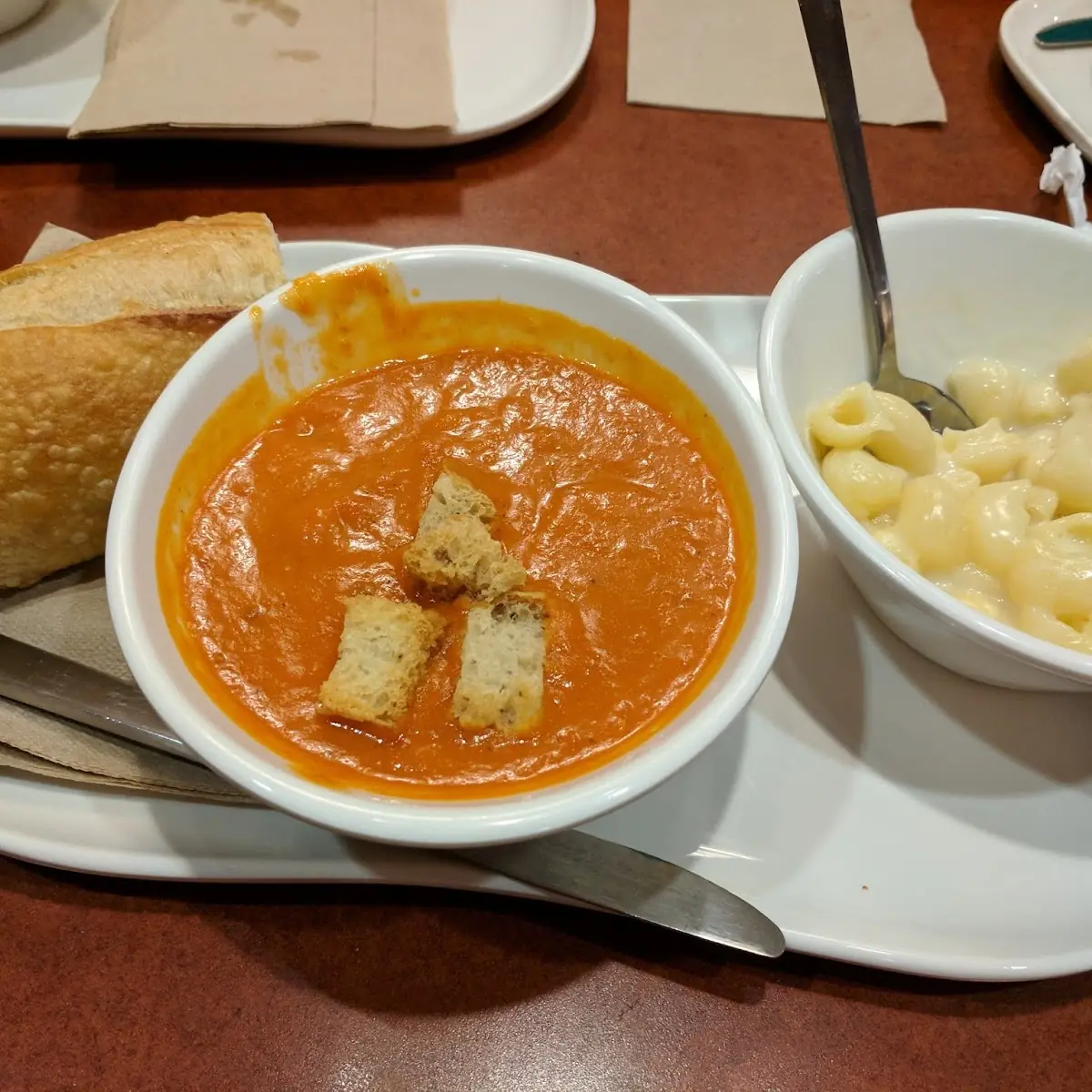 Tomato Soup with Mac & Cheese and Bread