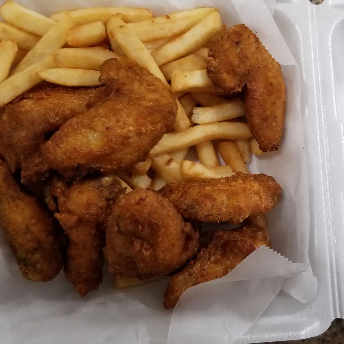 Two Whole Wings and Two Fried Fish