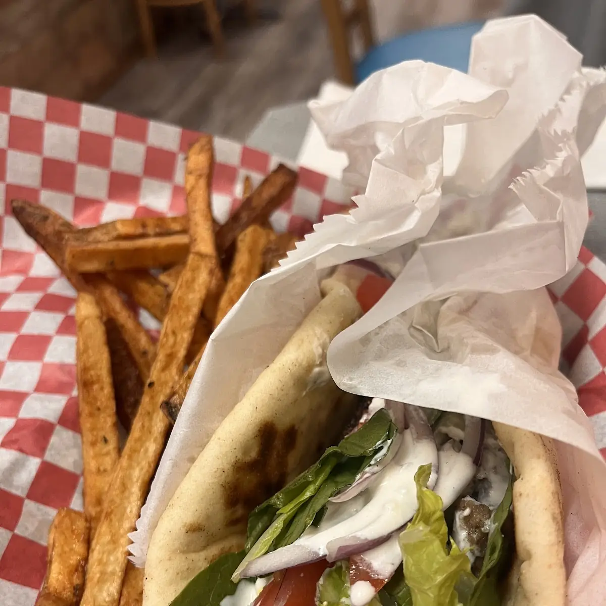 Lamb Gyro and Fries