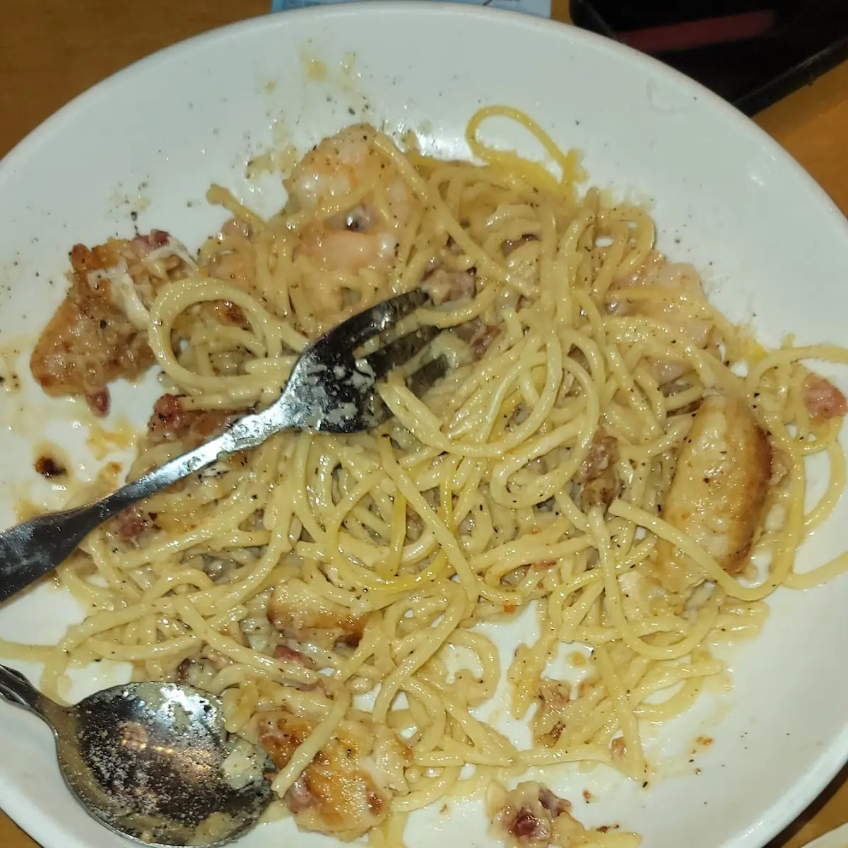 Chicken and Shrimp Carbonara