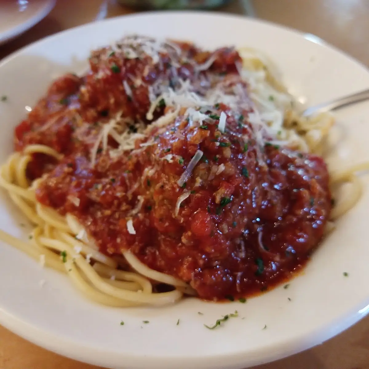 Spaghetti and Meatballs in Meat Sauce