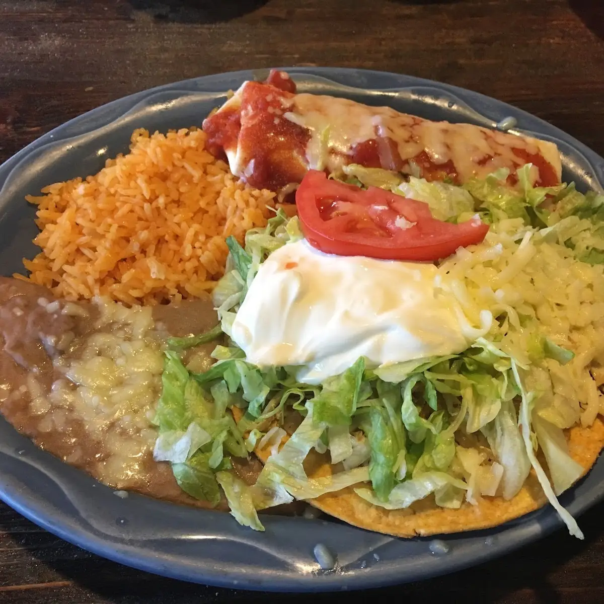 Chicken Tostada Combo Platter