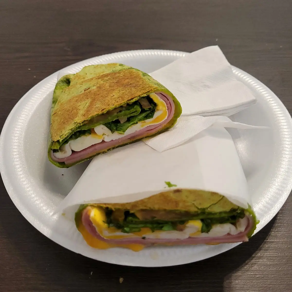 Wrap with Ham Cheese Eggs and Lettuce