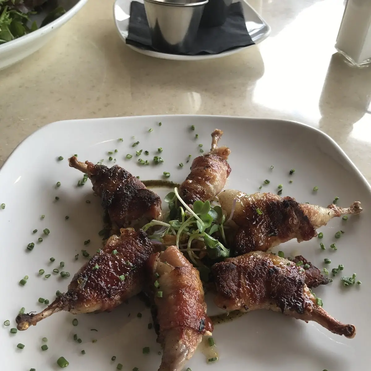 Bacon Wrapped Texas Quail