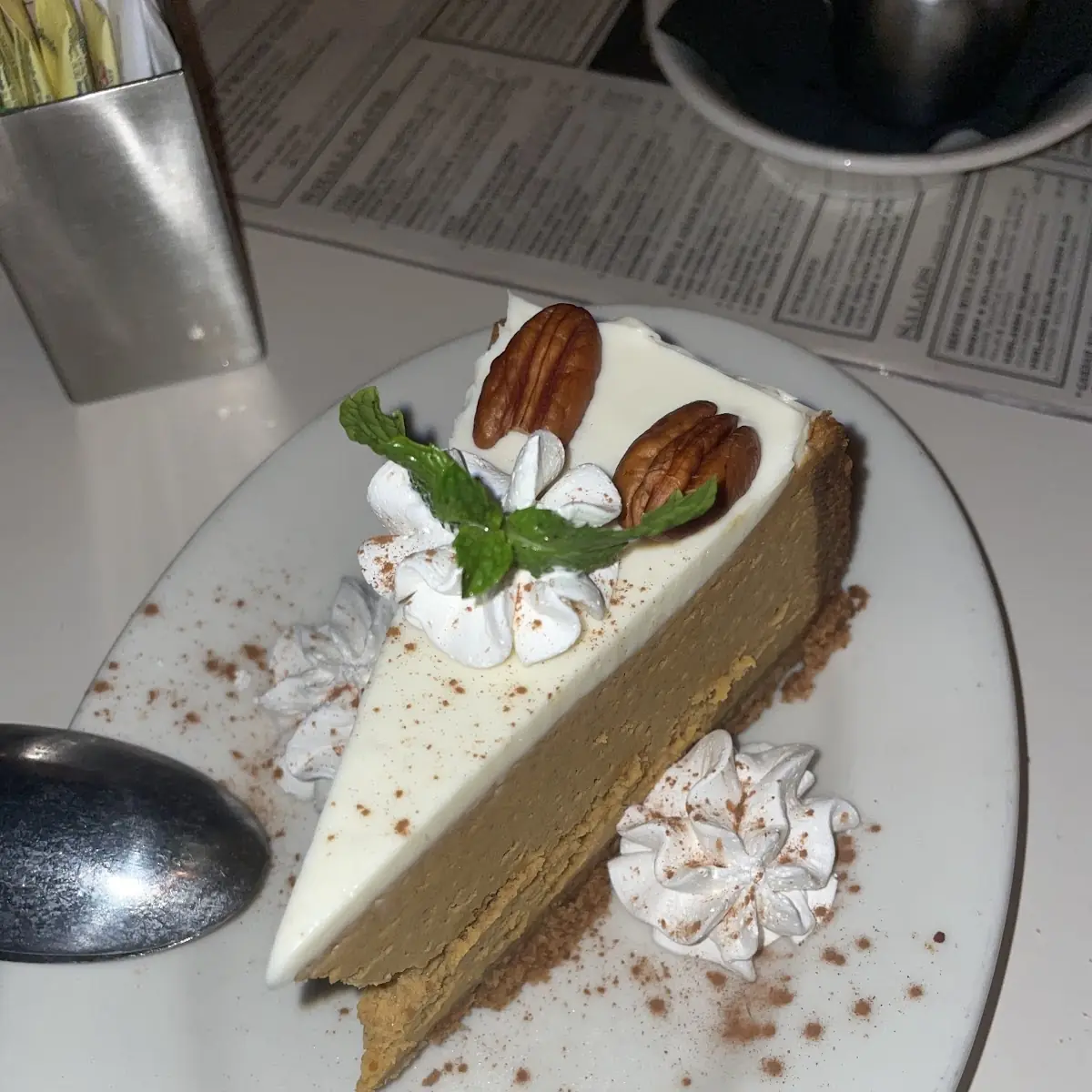Pumpkin Pie Cheesecake with Walnuts