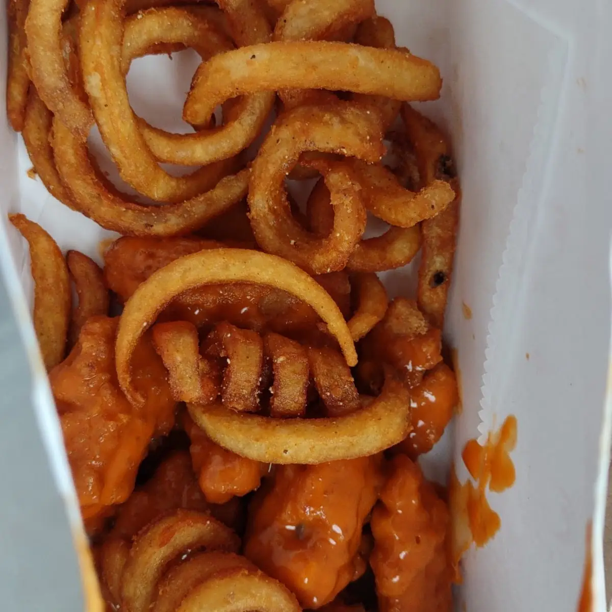 Boneless Wings and Curly Fries