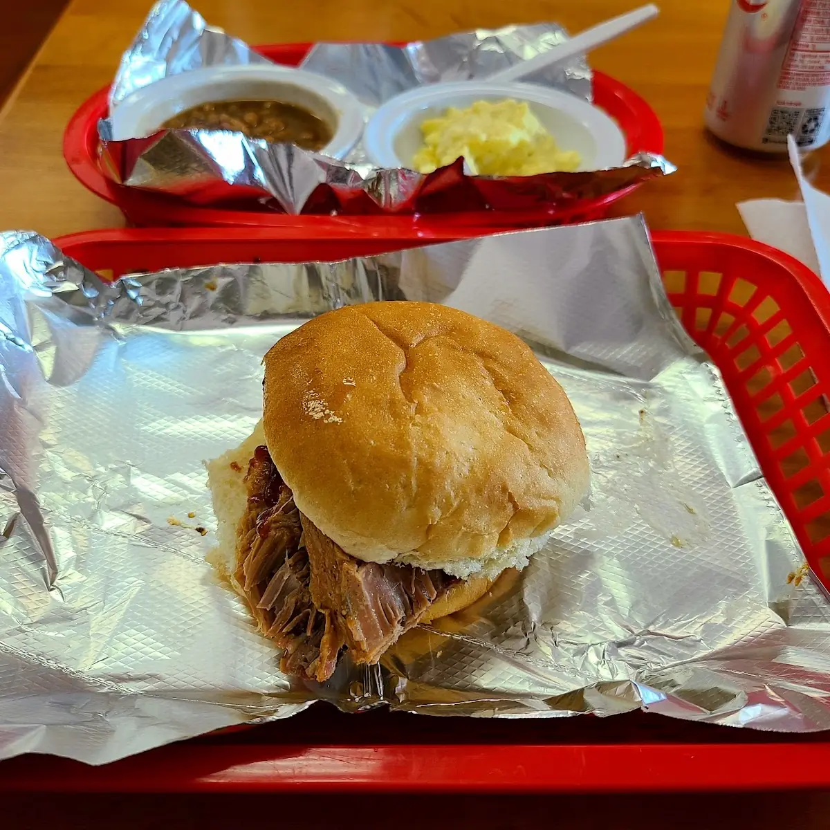 Brisket Sandwich w Baked Beans