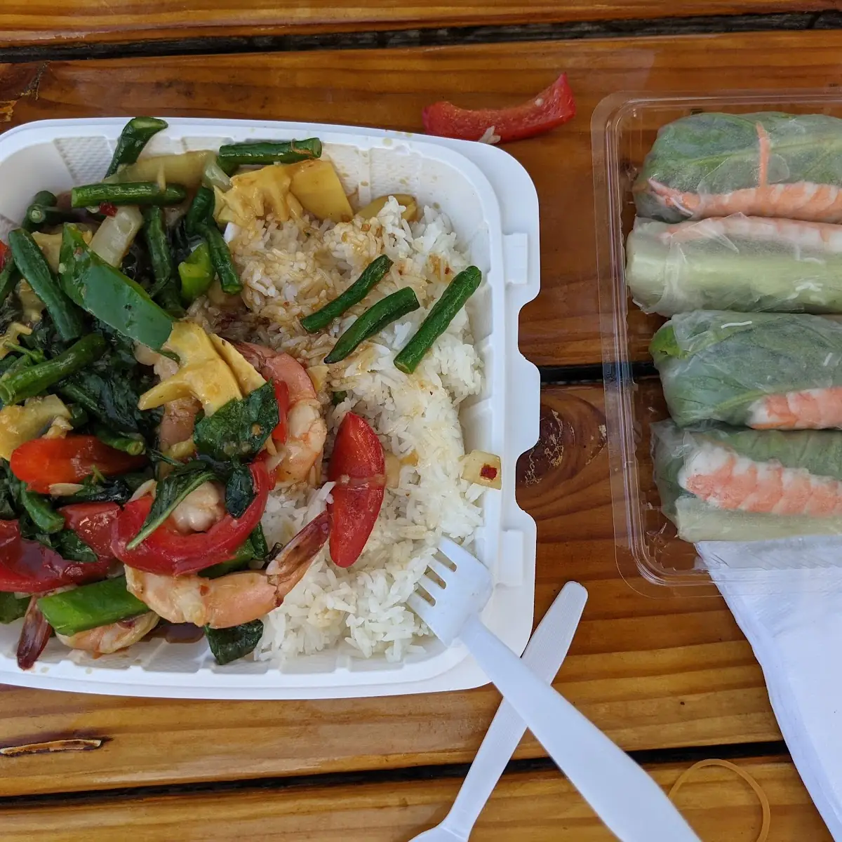 Thai Basil Shrimp and Summer Roll