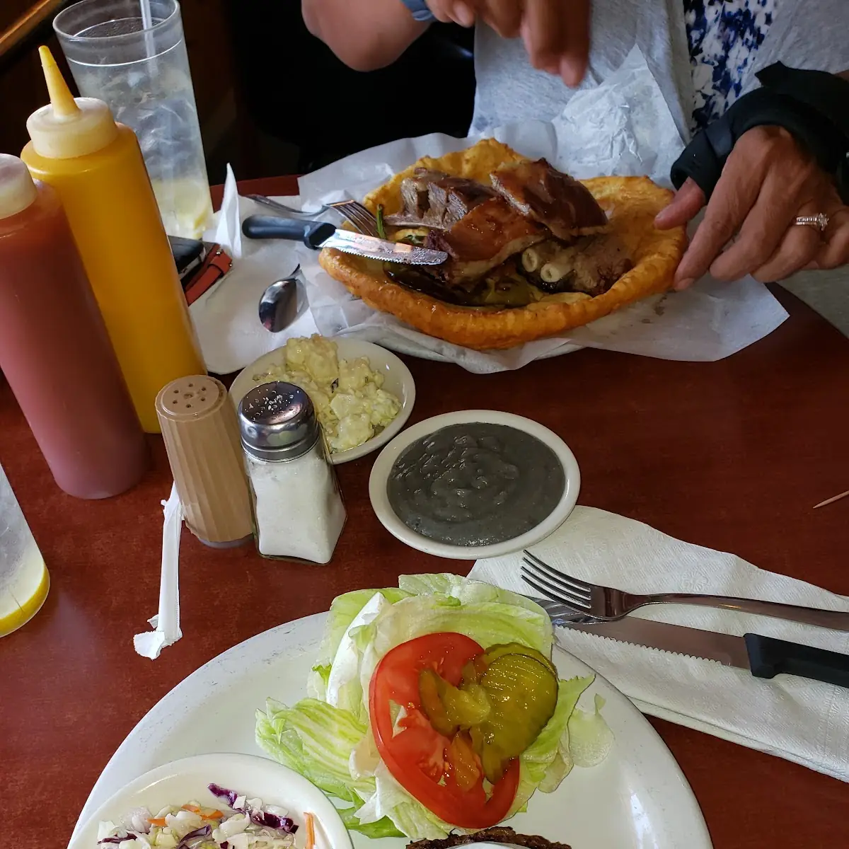 Swiss Mushroom Burger and Lamb Rib Plate