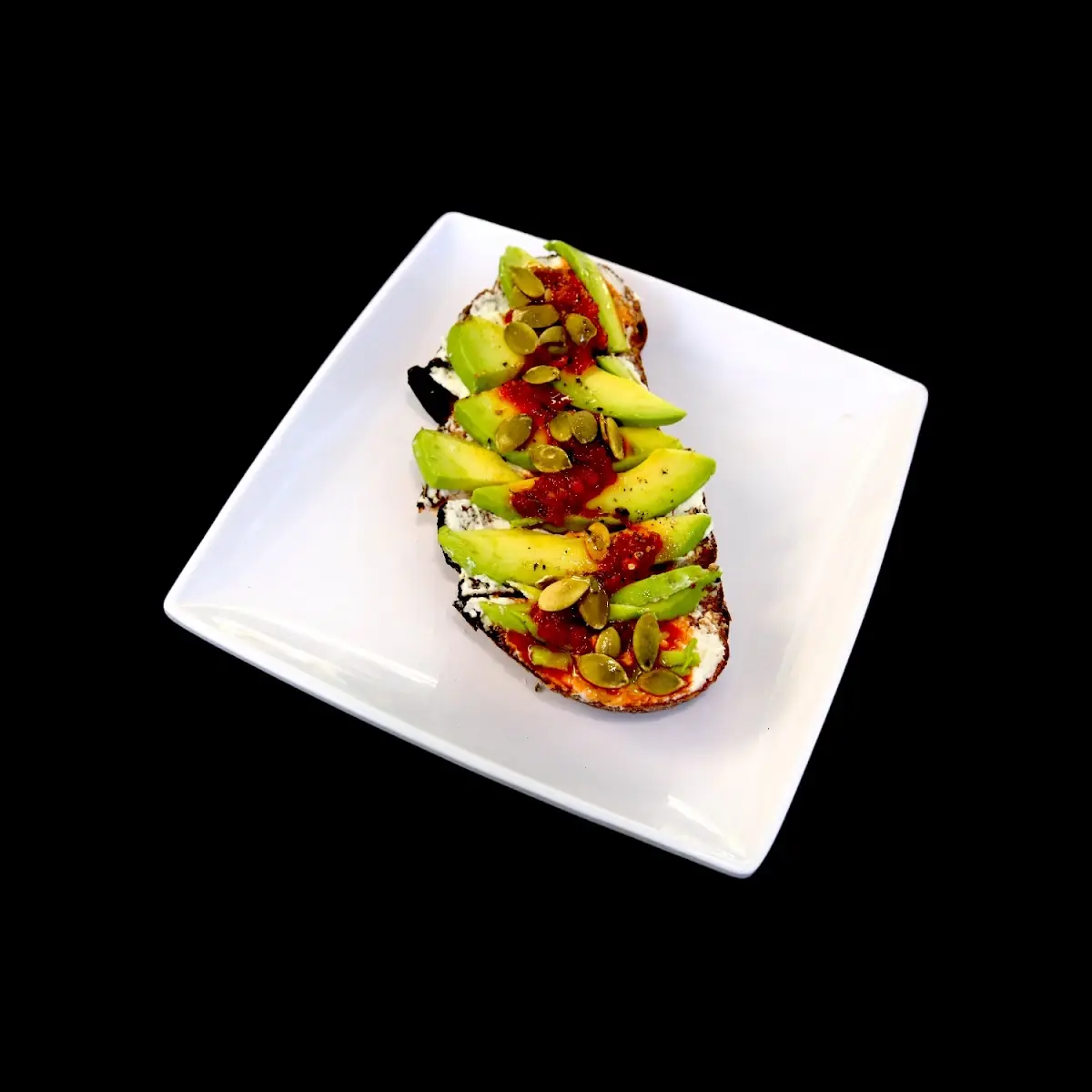 Avocado Ricotta Garlic Chili Sauce & Pepitas