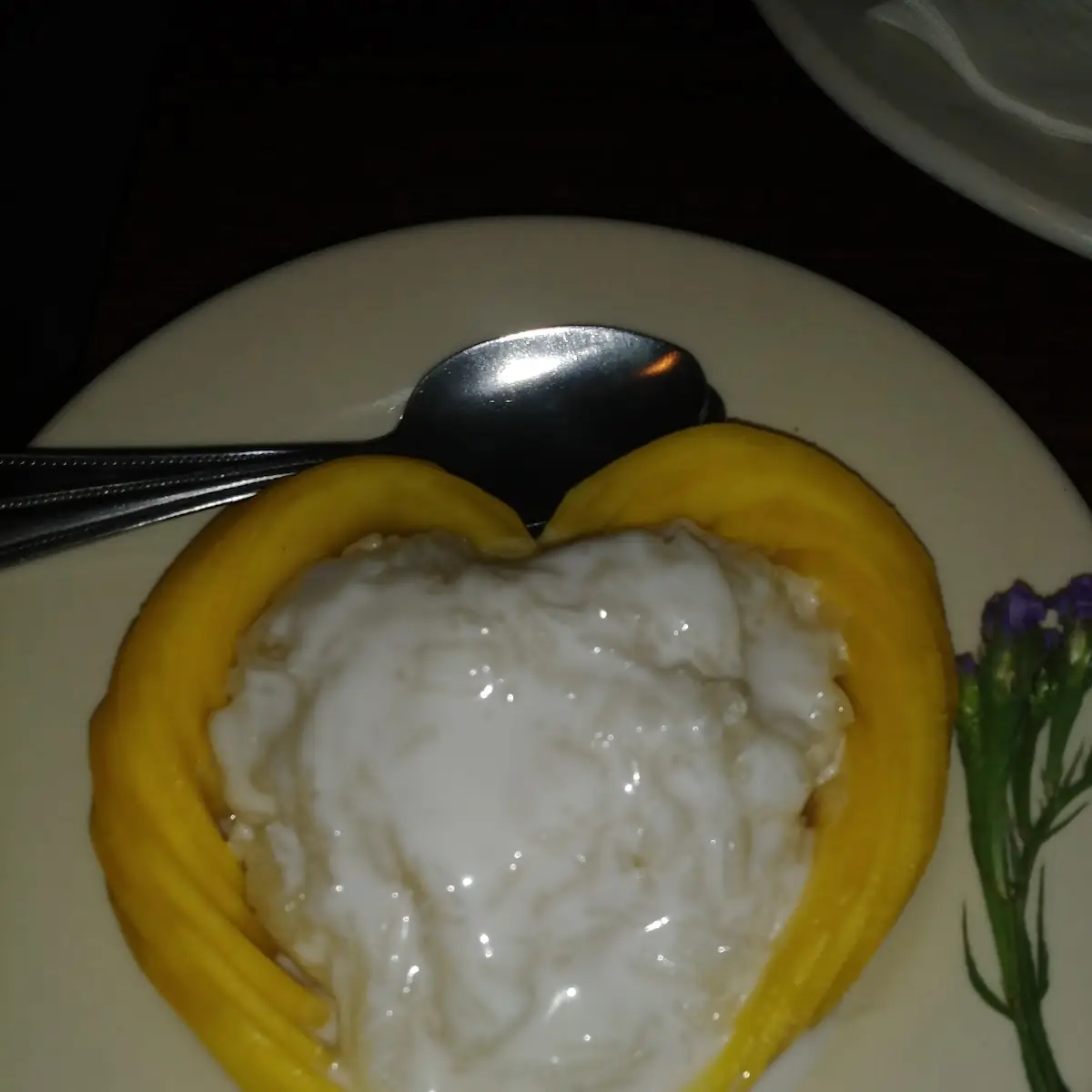 Mango with Sticky Rice Pudding