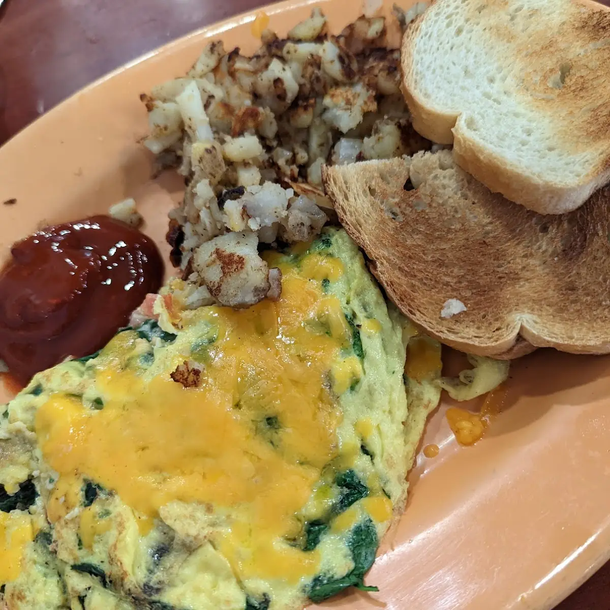 Veggie Omelette with Home Style Potatoes