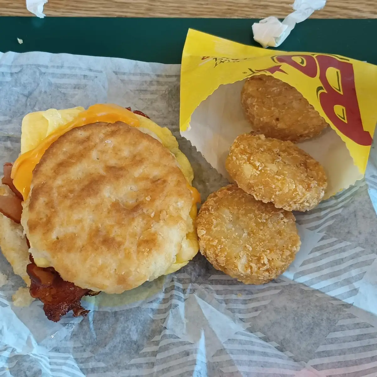 Sausage Egg and Cheese Biscuit & Hash Browns