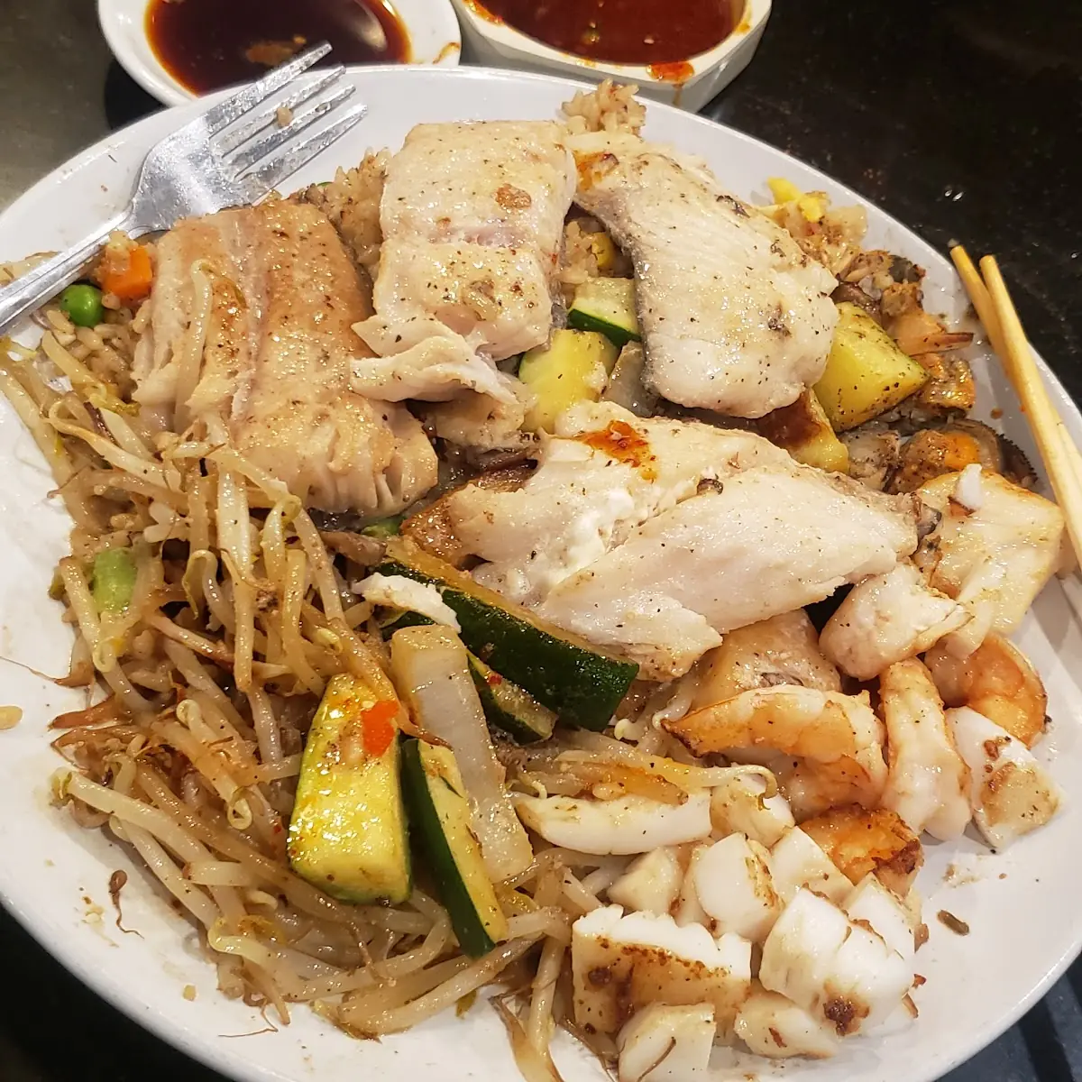 Teppanyaki Seafood Combo Plate Dinner