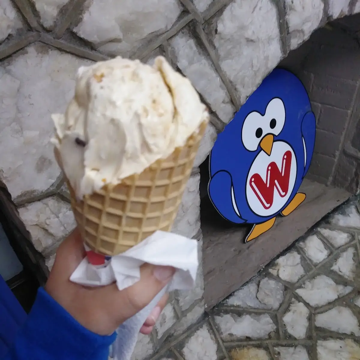 Waffle Carmel Crunch in a Waffle Cone