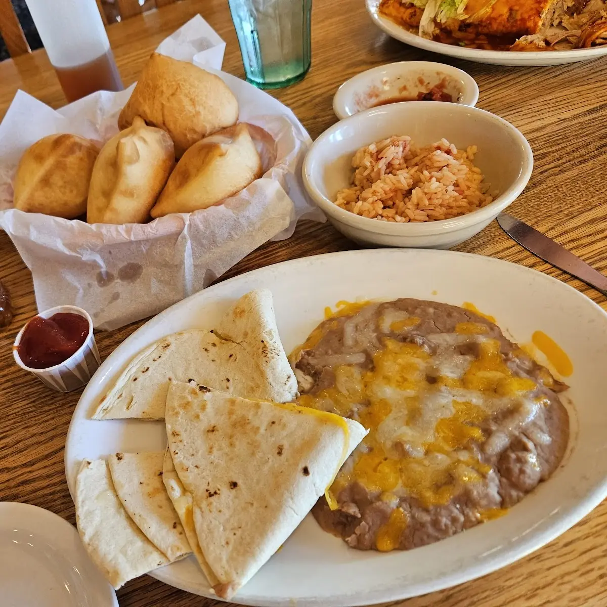 Cheese Quesadilla and Beans