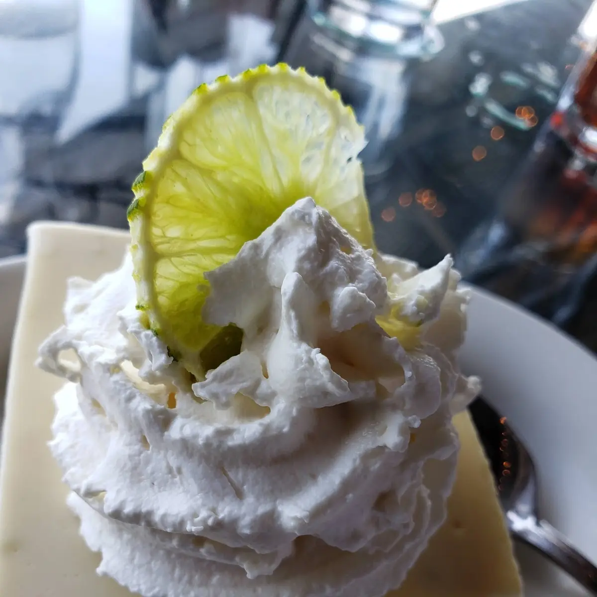 Key Lime Pie Slice with Whipped Cream