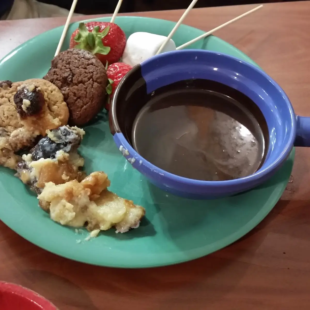 Bread Pudding w H Chocolate Sauce