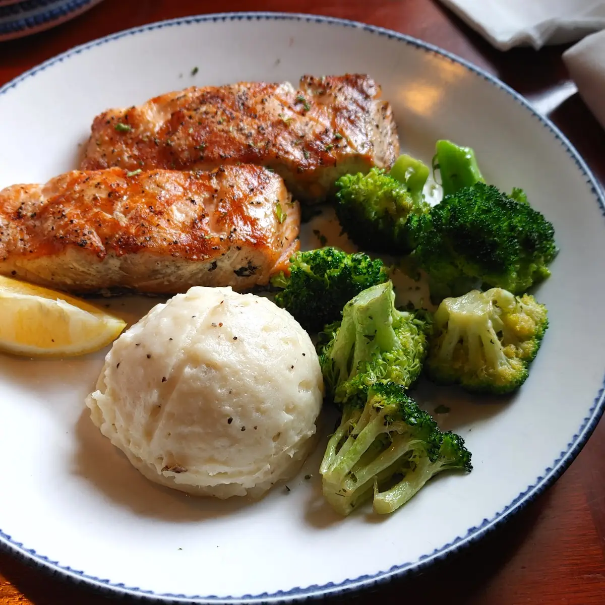Classic Caesar Salad with Grilled Salmon