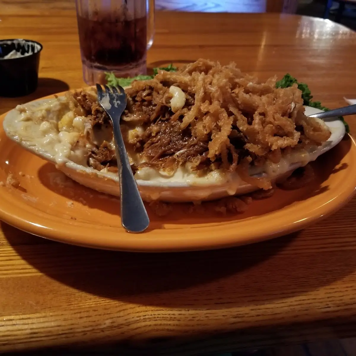 Homemade Mac and Cheese with Pulled Pork & Onion Straws