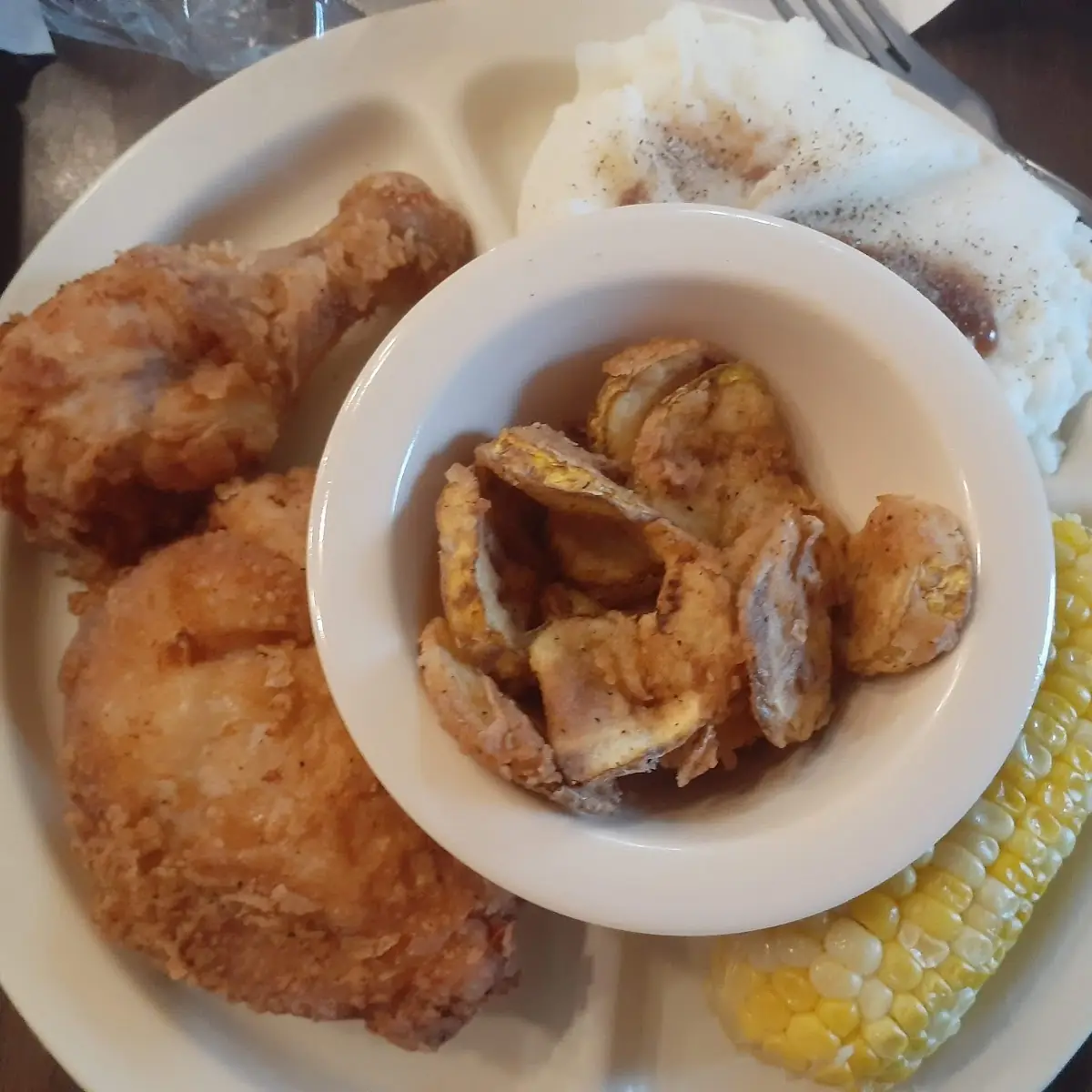Fried Chicken Lunch Plate Dark Meat