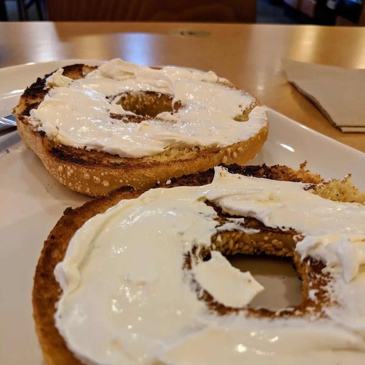 Sesame Bagel with Cream Cheese
