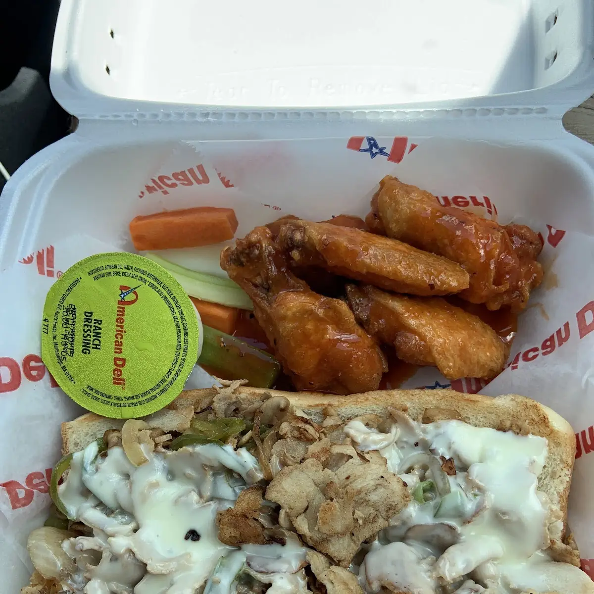 Philly Cheese Steak and Hot Wings