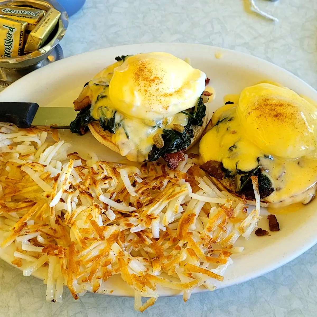 Served with Hash Browns