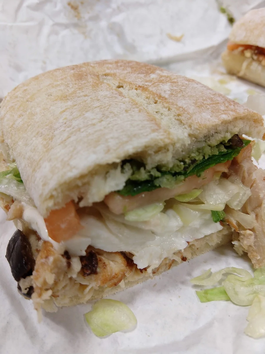 Chicken Pesto on Ciabatta Bread