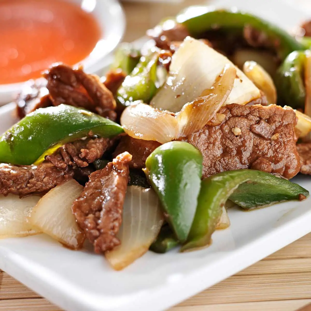 Pepper Steak with Onion with White Rice