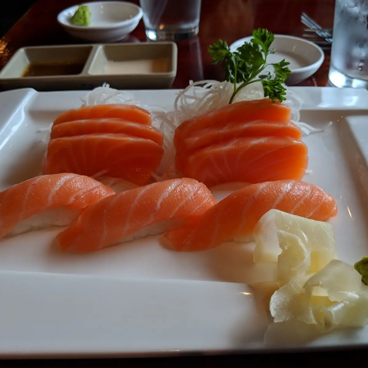 Salmon Sushi and Sashimi