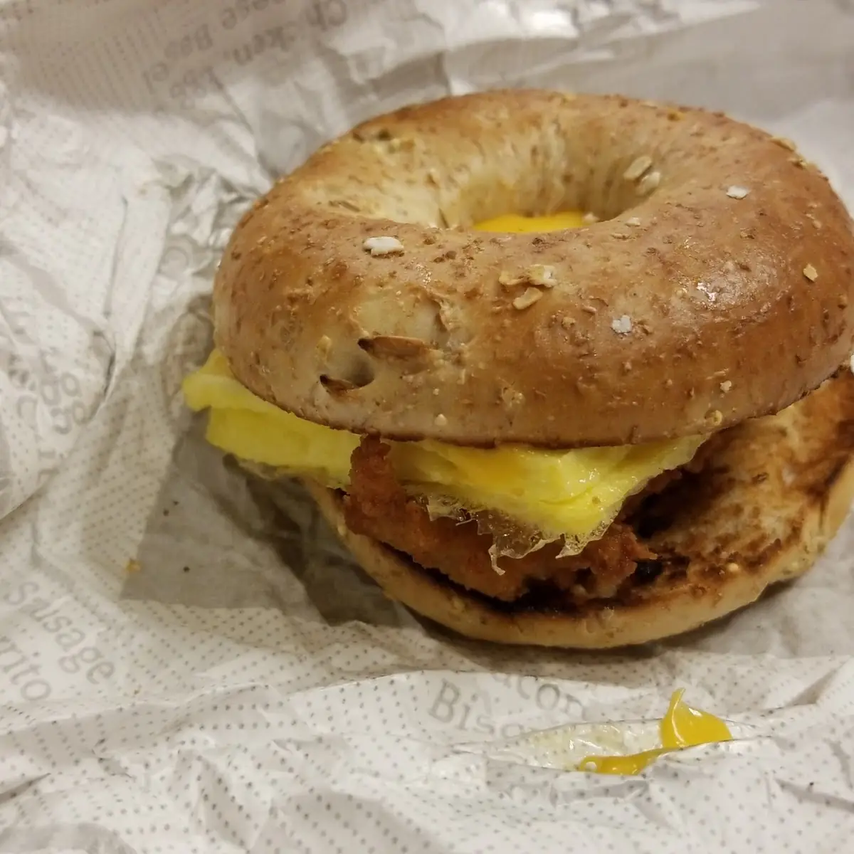 Chicken Egg and Cheese Bagel