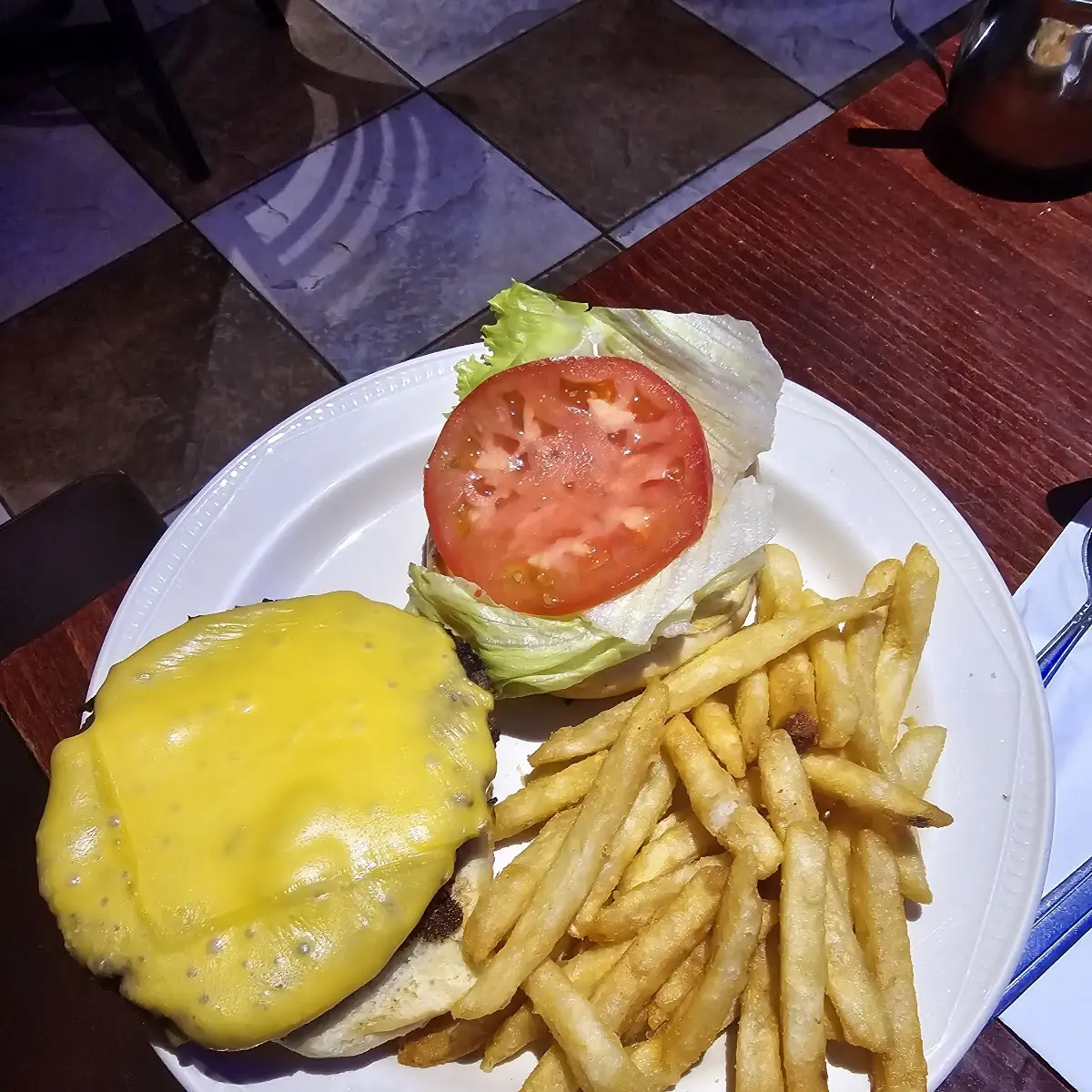 Cheese Burger and Fries