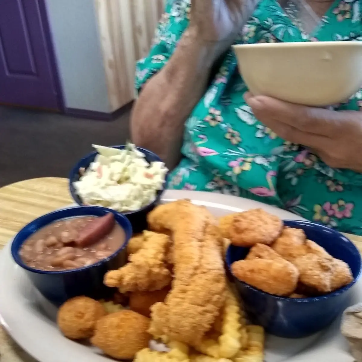 Catfish Dinner Hot and Delisg