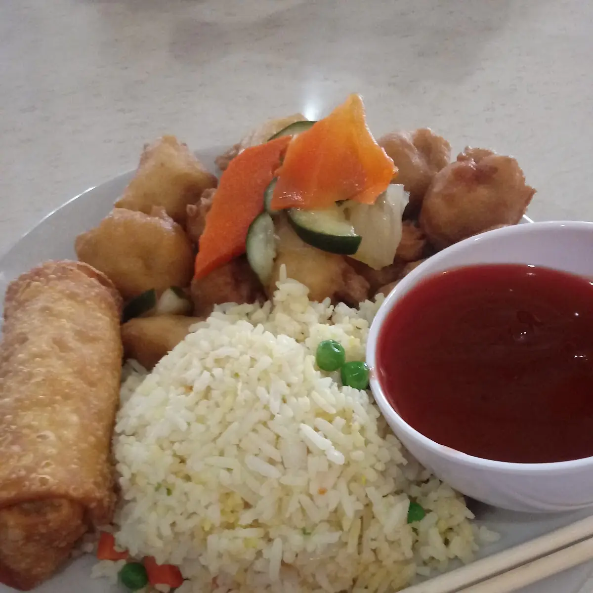White Rice and Egg Roll