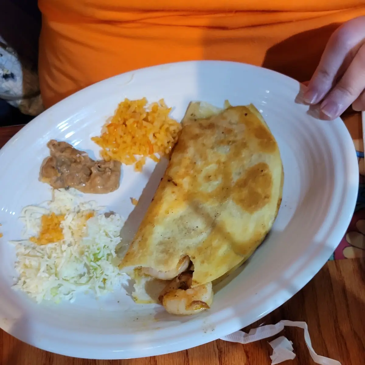 C. Bean Tostada, Cheese Enchilada and Bean Burrito