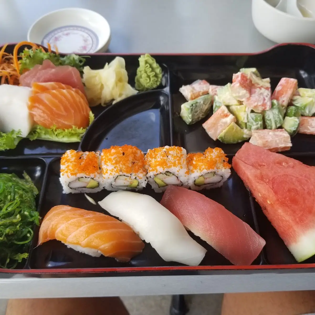 Sushi Sashimi and Shrimp Tempura