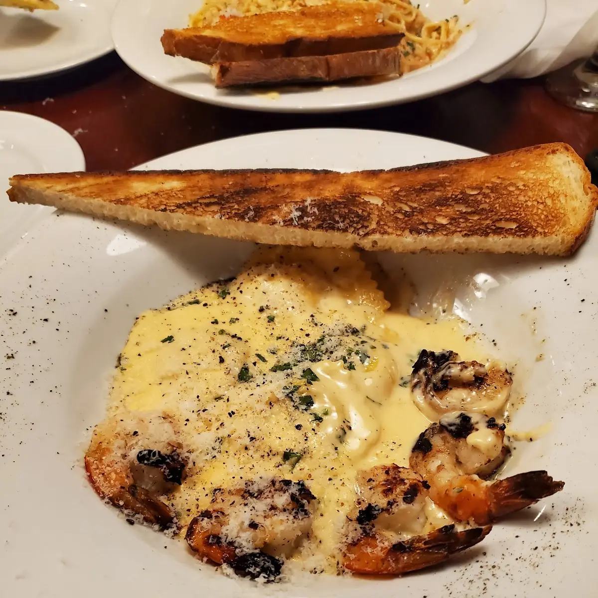 Lobster Ravioli with Grilled Shrimp
