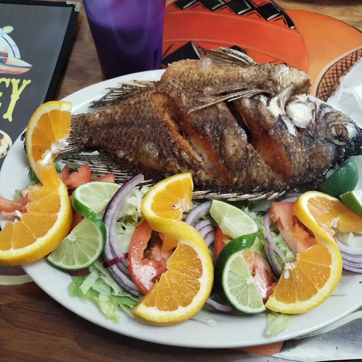 Fried Fish and Salad